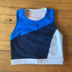 Cropped workout tank with mesh back